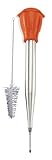 HIC Roasting Heat Resistant Turkey Baster with Meat Marinade Injector Needle, 18/8 Stainless Steel with Silicone Bulb, 13-Inch, 2-Ounce Capacity