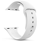 MoKo Apple Watch Band, Soft Silicone Replacement Sport Band for 42mm Apple Watch Models, WHITE (3 Pieces of Bands Included for 2 Lengths, Not Fit 38mm version 2015)