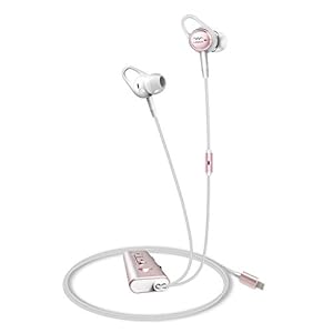 Linner-Active-Noise-Cancelling-Headphones-Lightning-in-Ear-Wired-Earphone-wBuilt-in-Mic-and-Remote-Comfortable-and-Secure-Fit-MFi-Certified-for-iPhone-X-8-7-iPad-iPod-Rose-Gold Linner Active Noise Cancelling Headphones Lightning in-Ear Wired Earphone w/Built-in Mic and Remote (Comfortable and…