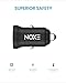 Metal Fast Car Charger NOXE, Flush Fit, Dual USB 4X Faster 36W/6A Car Adapter/Compatible iPhone 11 Pro XS XR X, Samsung Galaxy Note and More
