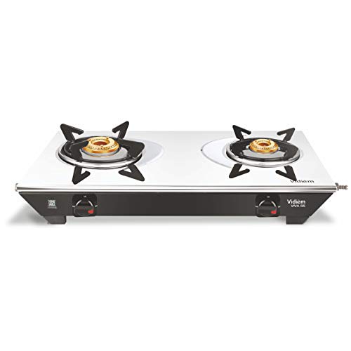 Vidiem GS SS2 196 A VIVA SS 2 B Manual Stainless Steel Frameless Gas Stove (Black)