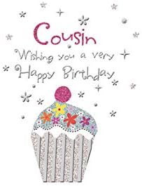 Piccadilly Greetings Modern Birthday Card Cousin - 8 x 6 inches, White