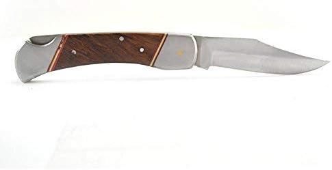 Superior Steel SS737 5" Famous Folding Hunter Knife with Genuine Leather Sheath