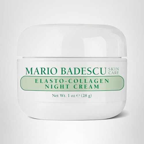 Mario Badescu Elasto-Collagen Night Cream, Anti Aging Collagen Cream for Dry or Sensitive Skin, Facial Skin Care Infused with Vitamin E Moisturizer, 1 Oz
