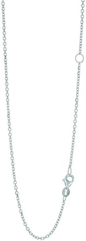 14k White Gold 18 Inch 1.5mm 2nd Length Extendable Cable Chain Necklace