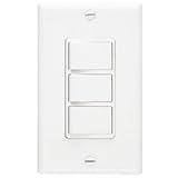 Broan-NuTone 66W NuTone Ventilation, Independent Switches for Heaters and Fans, 15 Amp, 120V, White Three-Function Wall Control, 20