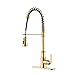 KES cUPC NSF Certified BRASS Singel Handle Pull Down Kitchen Faucet with Retractable Pull Out Wand, High Arc Swivel Spout, Titanium Gold, L6936BLF-PG