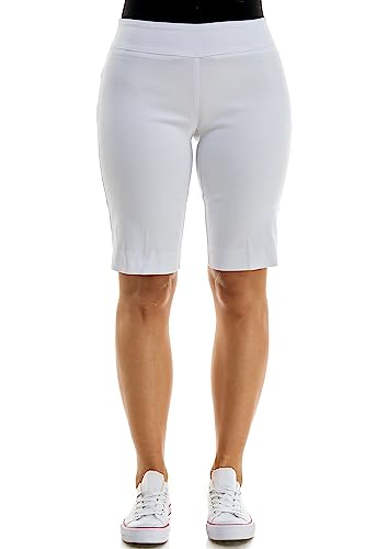 Zac & Rachel Womens Pull On Millennium Bermuda Shorts, Optic White, 18 US