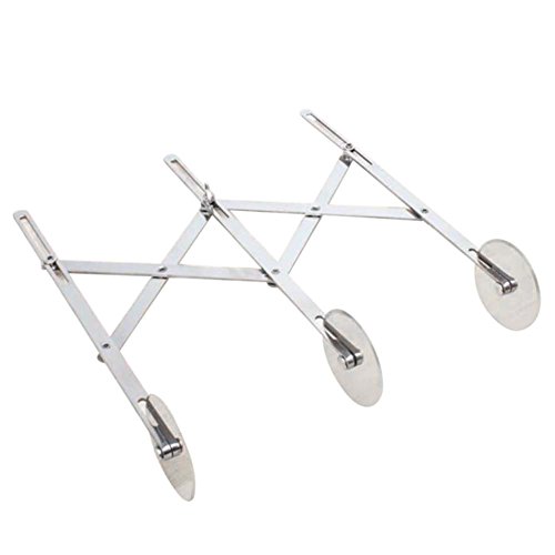 Cutogain Multifunction Stainless Steel Dough Divider Multi Wheel Cutter Roller Pasta Pizza Peeler Baking Tool