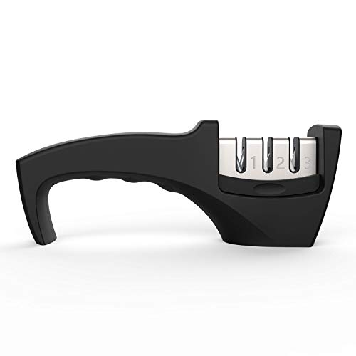 Chefavor Knife Sharpener - Professional 3 Stage Manual Sharpening Helps Repair, Restore and Polish Blades, Safe to Use for Kitchen Knives ...