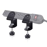 Power Strip Clamp Mount,LANMU Power Strip Desk Mount,Desktop Outlet Power Strip Easy Mount Electrical Piher Clamp Mount to Attach for AmazonBasics,Belkin and Other Mountable Power Strips (Black)