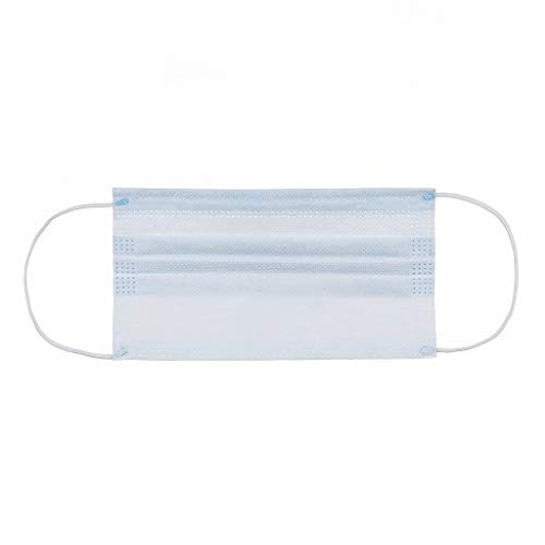 Beauteye 50 PCS Unisex Blue Disposable Three-Layer Non-Woven Windproof Dustproof Anti Fog Anti-Pollen Allergy Face Safety Protective Cover for School Office Shopping Daily Work (50 PCS, Blue)