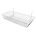 Only Garment Racks #5624W (Pack of 6) White Wire Baskets for Gridwall and Slatwall - Merchandiser Baskets, White Wire Basket 24