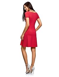 oodji Ultra - Vestido de jersey para mujer con falda trapecio