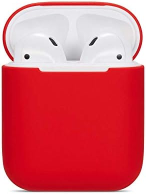 Miso Compatible for AirPods Case Protective Silicone Cover and Skin for AirPods Charging Case (Red)