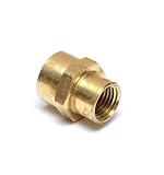 FasParts 3/8" Female NPT to 1/4" Female NPT FIP FPT Reducing Coupling Brass Pipe Fitting Fuel / Air / Water / Boat / Gas / Oil WOG