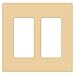 Lutron CW-2B-IV Claro Two Gang Rocker Wallplate, Ivory