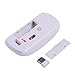 HDE Ultra-Thin Wireless Mouse 2.4GHZ Ergonomic Candy Colored Optical Mouse with USB Nano Receiver and Adjustable DPI Switch (White)