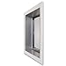 PlexiDor White Dog Door for Wall Mounting - Energy Efficient Weatherproof Performance Pet Door with Lock and Security Panel for Dogs & Extreme Dog Fence Grooming Glove Bundle