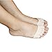 AUTPRO Velvet Women No Show Toe Sock Non Skid for Heels Flats Boots Relief Blister Rub,Invisible Ball of Foot Cushion Sleeve (2 Pair Beige Open)