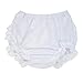 I.C. Collections Baby Girls White Batiste Rumba White Diaper Cover Baby Girl Bloomers- Ruffle Butts baby Bloomers - Toddler Bloomers for Under Dress- Baby Bloomers,Size S