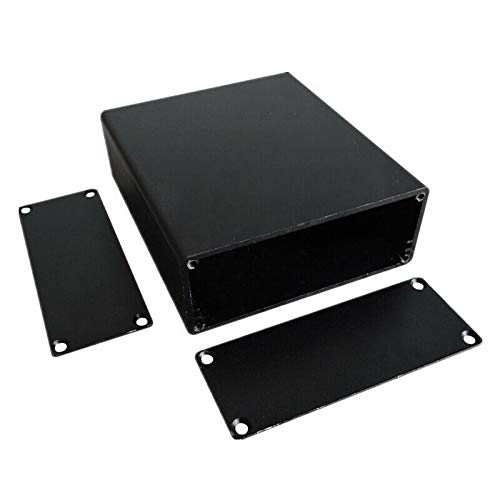 TOOLSTAR Electronics Project Box, 29x75x100mm IP54 Electronics Project Box Aluminium Enclosure Project Box Case Stomp Box Junction Box for PCB Board DIY - Black