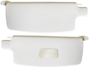 VW Sun Visors, Pair, Off-White Vinyl with Mirror, Beetle 1965-1977, Super Beetle 1971-1979