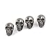 Bezelry 12 Pieces Small Skull Gray Silver Buttons. 16mmX10mm. (Gray Silver)