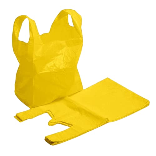 Efforia 75 Large Yellow Heavy-Duty Plastic Carrier Bags - 28 x 43 x 53 cm