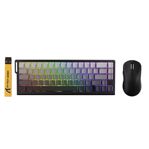 ATTACK SHARK X68 HE Wired Magnetic Keyboard with X3 Wireless Gaming Mouse Combos, 8KHz Rapid Trigger Keyboard, 0.01mm RT Accuracy, 49g SUPERLIGHT Mouse, PAW3395, 26000 DPI - Moonlit Night