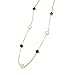 Lauren-Spencer Alhambra White & Black Alhambra Necklace, Silver Alhambra Necklace, Birthday Gift, Long Chain Necklace BN927-2 (Gold)