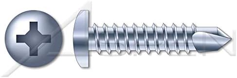 (5000 pcs) #6-20 X 1-5/8", Self-Drilling Screws, Pan Phillips Drive, Steel, Zinc Plated and Baked