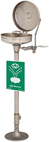 Haws Corporation 7777 - Eye/Face Wash Station - Pedestal Mount, Push Flag Activation, Stainless Steel Bowl Material
