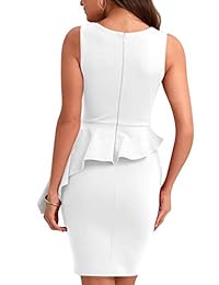 BORIFLORS - Vestido sexy sin mangas con volantes para cóctel, fiesta