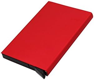 ILYPRO Card Organiser RFID Blocking Automatic Pop-up Business &amp; Credit Card Case Holder Creative Aluminium Privacy Protection Storage box Red
