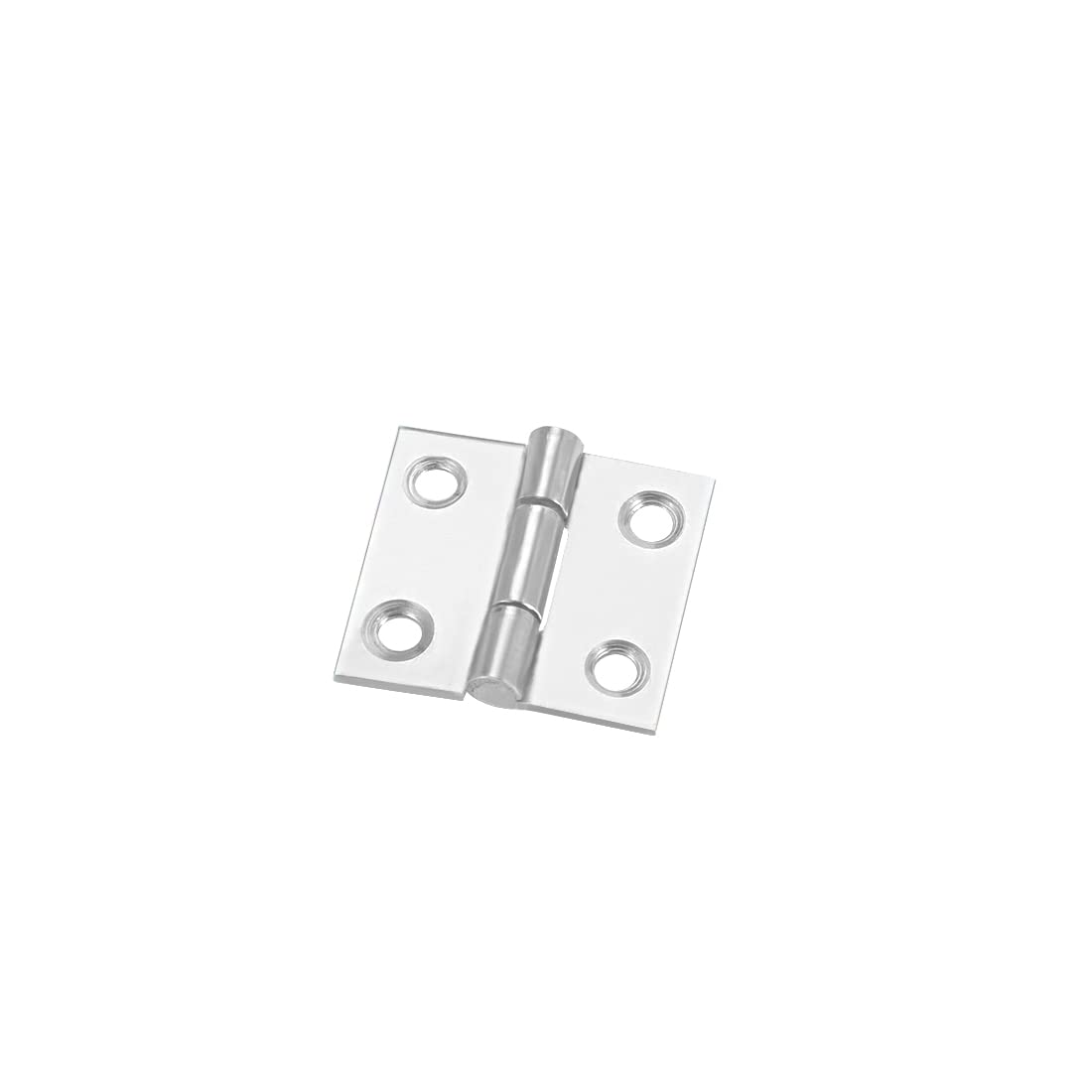 sourcing map 1.06" Hinge Silver Door Cabinet Hinges Fittings Brushed Chrome Plain 4pcs
