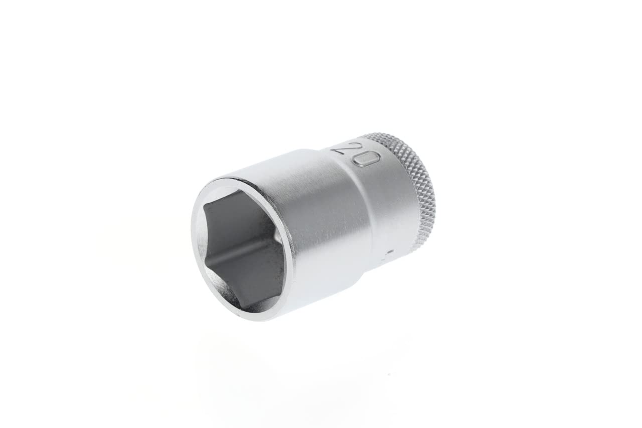 GEDORE Socket, 1/2" 12.5 mm drive, Hexagonal, 20 mm width, Tool, 19 20, Chrome-plated steel