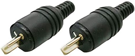 Dyda6 Speaker 2 Pin Connector, Pack of 2 Audio Screw Terminals Connector Cable Solder Adapter DIN Plug Black, 40x8mm(Black)