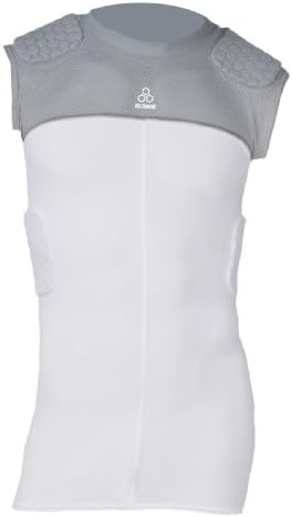 McDavid Hexpad Hexmesh Sleeveless 5 Pad Compression Body Shirt, White/Grey, Medium