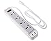 Yubi Power Universal 4 Outlet Power Strip with 2 USB Ports 3.1A, 100-250V and 3750 Max Watts Surge Protector - With Circuit Breaker - For Worldwide Use - Charge All USB Charge-enabled Gadgets like Smartphones, Tablets & Cameras - with US Plug Type B 5 Ft Cord