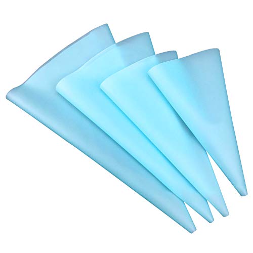 4 Sizes Silicone Cake Pastry Bag, Reusable Icing Piping Bag Baking tool Cupcake Cookie Decorating Bags for Professional Baker Baking Lover (blue) - Thumbnail 6