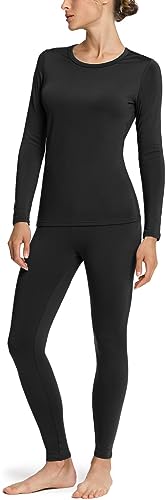 TSLA Women's Thermal Underwear Set, Soft Fleece