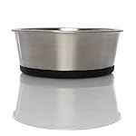 Best Of Breed Pet Care Stainless Steel Pet Food Bowl with Non-Skid Silicone Bottom, Large