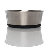 Food Grade Stainless Steel Pet Food & Water Bowl with Non-Skid Silicone Bottom, Beautiful Modern Design, Dishwasher-Safe