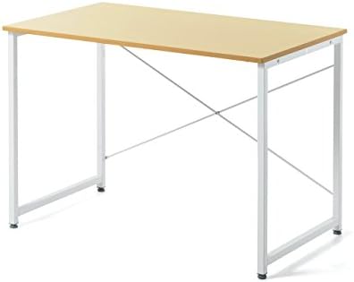 サンワダイレクト シンプルワークデスク 幅100cm 奥行60cm 組立簡単 モニターアーム取付対応 パソコンデスク パソコン台 ライトブラウン 100 Deskf003lbr