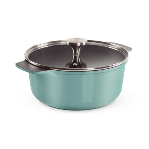 JadeCook Batería de Cocina 10 Piezas Jade ProSeries Antiadherente con Recubrimiento Dupont 4 Capas, Base de Inducción, Certificación Europea EN601, Mangos de Acero Inoxidable y Accesorios Incluidos.