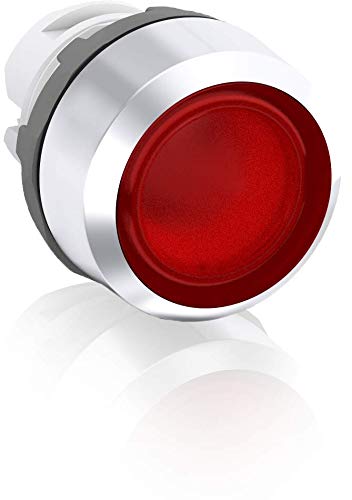 ABB MP1-31R Modular Pushbutton, Momentary, Flush, Red, Illuminated, Chrome metal, No Contact Block (ABB1SFA611100R3101)