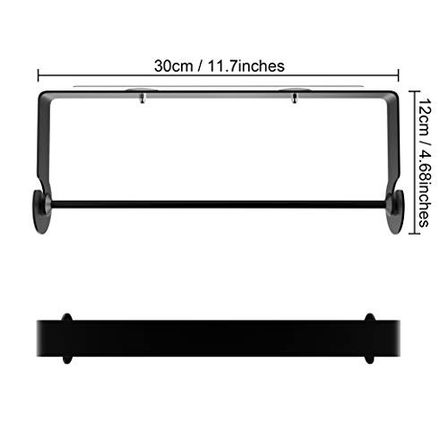 Nieifi Paper Towel Holder under Cabinet Wall Mounted Rustroof for Kitchen Adhesive No Drilling Black - Thumbnail 5