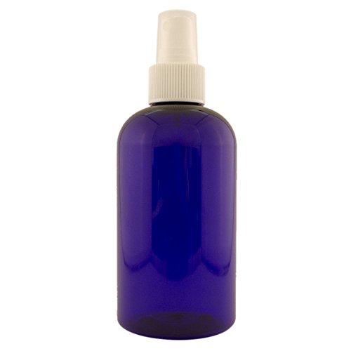 8 fl oz Cobalt Blue Plastic Bottle with White Spray Cap (24 Pack)