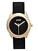 GUESS Factory Women's Black and Gold-Tone Silicone Logo Watch